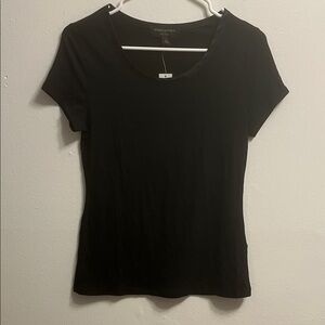 NWT Banana Republic Luxe Touch Super Soft Silky Black Short Sleeve Tee